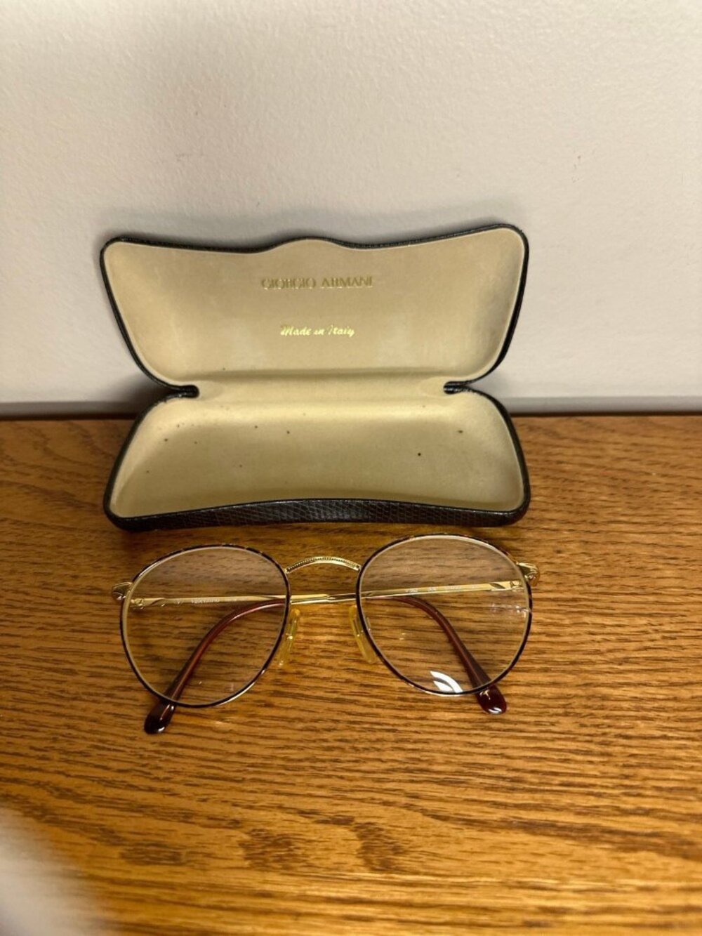 Giorgio armani Eyeglasses brown and gold Valentino frames only with case